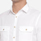 Bright White Solid Slim Fit Semi Casual Shirt | Greenfibre