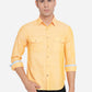 Pumkin Orange Solid Slim Fit Semi Casual Shirt | Greenfibre