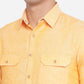 Pumkin Orange Solid Slim Fit Semi Casual Shirt | Greenfibre