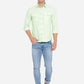 Paradise Green Solid Slim Fit Semi Casual Shirt | Greenfibre