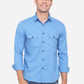 Campanula Blue Solid Slim Fit Semi Casual Shirt | Greenfibre