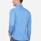 Campanula Blue Solid Slim Fit Semi Casual Shirt | Greenfibre