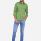 Piquant Green Solid Slim Fit Casual Shirt | Greenfibre