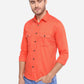 Orange Solid Slim Fit Casual Shirt | Greenfibre