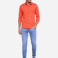 Orange Solid Slim Fit Casual Shirt | Greenfibre