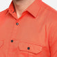 Orange Solid Slim Fit Casual Shirt | Greenfibre