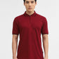 Wine Jacquard Slim Fit Polo T-Shirt | Greenfibre