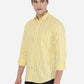 Yellow Striped Slim Fit Casual Shirt | Greenfibre