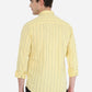 Yellow Striped Slim Fit Casual Shirt | Greenfibre