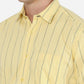 Yellow Striped Slim Fit Casual Shirt | Greenfibre