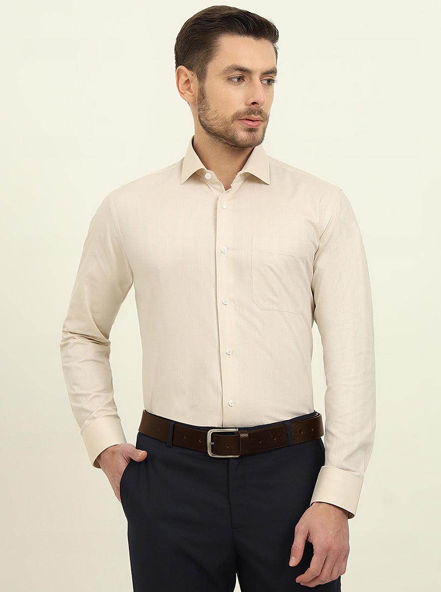 Fawn Solid Slim Fit Formal Shirt | Metal