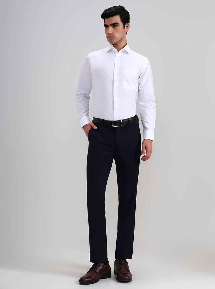 White Solid Regular Fit Formal Shirt | Greenfibre