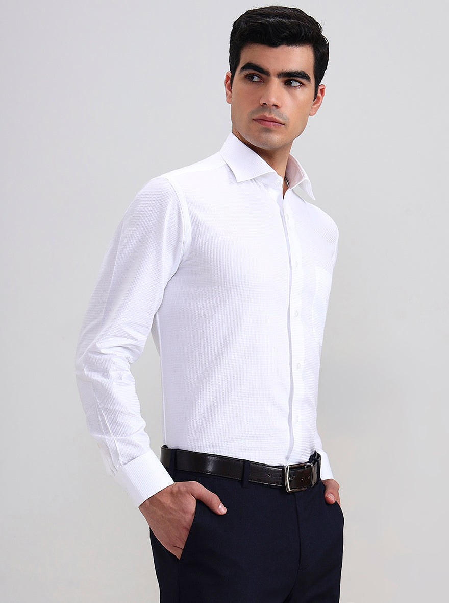 White Solid Regular Fit Formal Shirt | Greenfibre