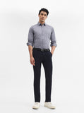 Navy Blue Solid Super Slim Fit Casual Trouser | Greenfibre