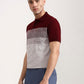 Wine & White Striped Slim Fit Polo T-Shirt | Greenfibre
