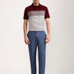 Wine & White Striped Slim Fit Polo T-Shirt | Greenfibre