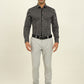 Black & Cream Striped Slim Fit Formal Shirt | Metal