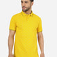 Yellow Printed Slim Fit Polo T-Shirt | Greenfibre