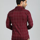Maroon Checked Slim Fit Casual Shirt | JadeBlue