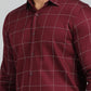 Maroon Checked Slim Fit Casual Shirt | JadeBlue