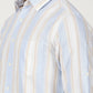 Light Blue Striped Slim Fit Casual Shirt | Greenfibre