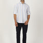 Light Blue Striped Slim Fit Casual Shirt | Greenfibre