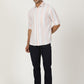 Peach Striped Slim Fit Casual Shirt | Greenfibre