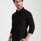 Black Printed Slim Fit Casual Shirt | Greenfibre