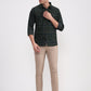 Dark Green Checked Slim Fit Casual Shirt | Greenfibre