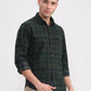 Dark Green Checked Slim Fit Casual Shirt | Greenfibre