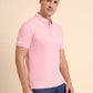 Ice Pink Solid Slim Fit T-Shirt | Greenfibre