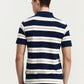 Teal & White Striped Regular Fit Polo T-Shirt | Greenfibre