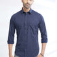Navy Blue Printed Smart Fit Semi Casual Shirt | Greenfibre