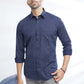 Navy Blue Printed Smart Fit Semi Casual Shirt | Greenfibre