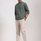 Light Khaki Striped Neo Fit Casual Trouser | Greenfibre
