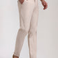 Light Khaki Striped Neo Fit Casual Trouser | Greenfibre