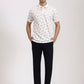 Cream Printed Slim Fit Polo T-Shirt | Greenfibre