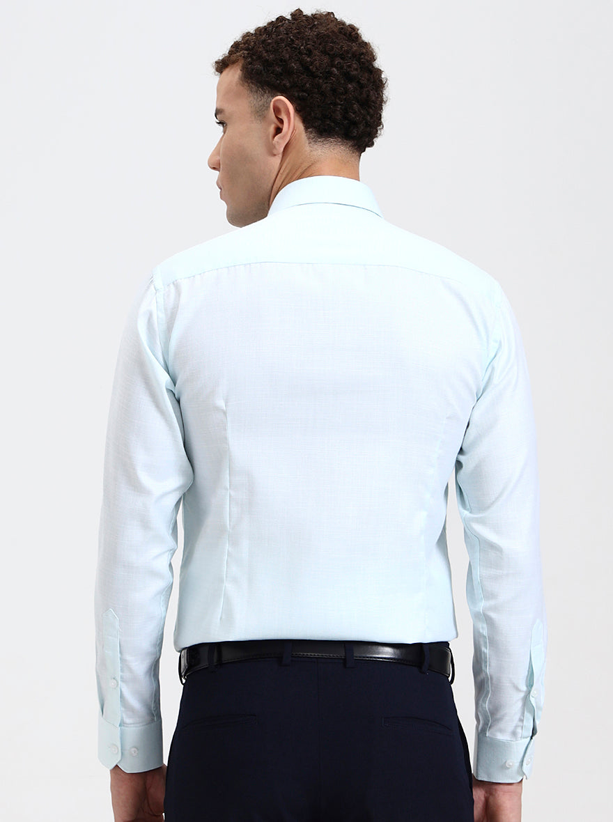 Light Green Solid Slim Fit Formal Shirt | Greenfibre