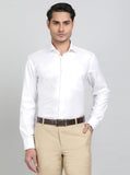 White Solid Slim Fit Formal Shirt | Metal