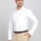 White Solid Slim Fit Formal Shirt | Metal