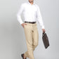White Solid Slim Fit Formal Shirt | Metal