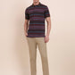 Multicolor Striped Slim Fit Polo T-Shirt | Greenfibre