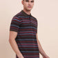 Multicolor Striped Slim Fit Polo T-Shirt | Greenfibre
