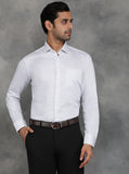 White Printed Slim Fit Formal Shirt | GreenFibre