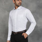 White Printed Slim Fit Formal Shirt | GreenFibre