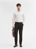 Brown Solid Super Slim Fit Formal Trouser | Greenfibre