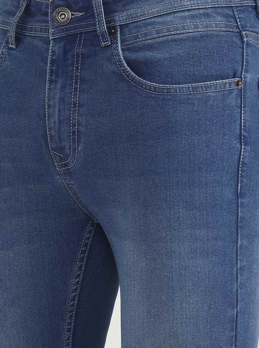 Blue Solid Urban Fit Jeans | Greenfibre