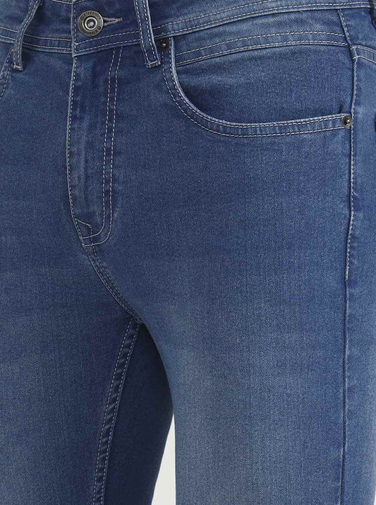 Blue Solid Urban Fit Jeans | Greenfibre