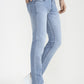 Light Indigo Blue Solid Narrow Fit Jeans | Greenfibre
