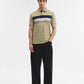 Olive Green & Navy Striped Slim Fit Polo T-Shirt | Greenfibre